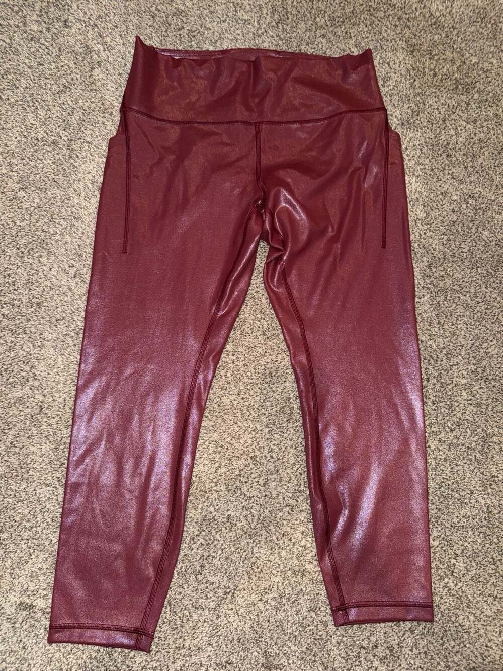 Lululemon Wunder Train High-Rise Tight 25" with Pockets Radiate Foil Red Merlot